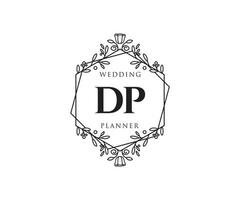 dp initialer brev bröllop monogram logotyper samling, hand dragen modern minimalistisk och blommig mallar för inbjudan kort, spara de datum, elegant identitet för restaurang, boutique, Kafé i vektor