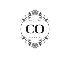 Co Initialen Brief Hochzeit Monogramm Logos Sammlung, handgezeichnete moderne minimalistische und florale Vorlagen für Einladungskarten, Save the Date, elegante Identität für Restaurant, Boutique, Café im Vektor