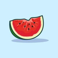 färsk röd vattenmelon hand dragen tecknad serie illustration vektor
