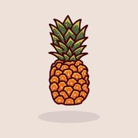 färsk ananas hand dragen tecknad serie illustration vektor