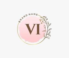 första vi feminin logotyp. användbar för natur, salong, spa, kosmetisk och skönhet logotyper. platt vektor logotyp design mall element.