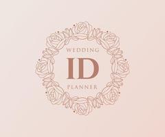 id initialen brief hochzeit monogramm logos sammlung, handgezeichnete moderne minimalistische und florale vorlagen für einladungskarten, save the date, elegante identität für restaurant, boutique, café im vektor