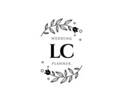 lc initials brief hochzeitsmonogramm logos sammlung, handgezeichnete moderne minimalistische und florale vorlagen für einladungskarten, save the date, elegante identität für restaurant, boutique, café im vektor