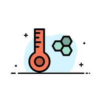 Temperatur Temperaturmesser Thermometer Geschäft flache Linie gefüllt Symbol Vektor Banner Vorlage