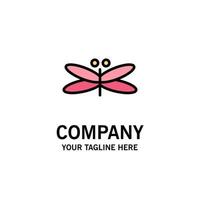 drachenlibelle drachen fliegen spring business logo template flache farbe vektor