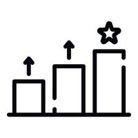 Symbol für steigendes Bewertungsdiagramm, Umrissstil vektor