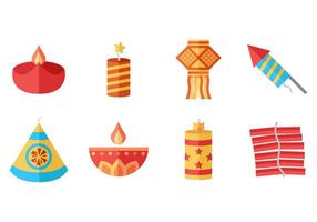 Kostenlose Diwali Icons Vektor. vektor