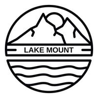 Lake-Mount-Logo, Outline-Stil vektor