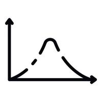 gauss histogram fungera Graf ikon, översikt stil vektor