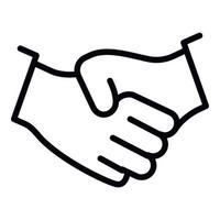 Business-Handshake-Symbol, Umrissstil vektor