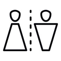 man kvinna toalett tecken ikon, översikt stil vektor