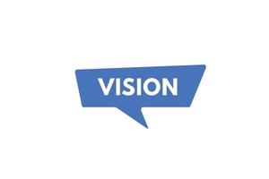 Vision-Text-Schaltfläche. Vision-Zeichen-Symbol-Aufkleber-Web-Schaltflächen vektor