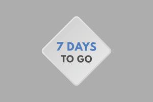 7-Tage-Countdown-Vorlage. Sieben-Tage-Countdown für verbleibende Tage Banner-Design vektor