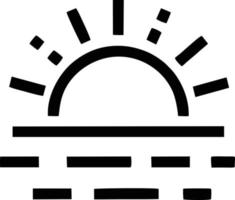 Sonnensymbol auf weißem Hintergrund, Illustration des Sonnensymbolsymbols in Schwarz auf weißem Hintergrund vektor