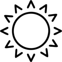 Sonnensymbol auf weißem Hintergrund, Illustration des Sonnensymbolsymbols in Schwarz auf weißem Hintergrund vektor