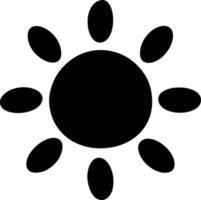 Sonnensymbol auf weißem Hintergrund, Illustration des Sonnensymbolsymbols in Schwarz auf weißem Hintergrund vektor