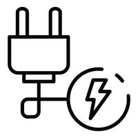 Symbol für elektrischen Steckerdraht, Umrissstil vektor