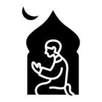 Symbol für muslimische betende Glyphe vektor