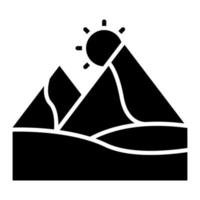 Wüstentag-Landschafts-Glyphe-Symbol vektor
