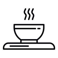varm kaffe ikon, översikt stil vektor