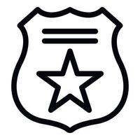 Polizeischild-Symbol, Umrissstil vektor