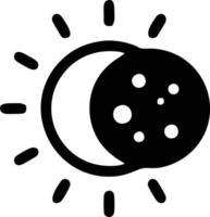 Sonnensymbol auf weißem Hintergrund, Illustration des Sonnensymbolsymbols in Schwarz auf weißem Hintergrund vektor