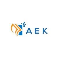 aek-Kreditreparatur-Buchhaltungslogodesign auf weißem Hintergrund. aek kreative initialen wachstumsdiagramm brief logo konzept. aek Business Finance-Logo-Design. vektor