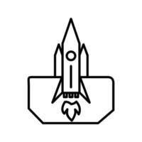 Einzigartiges Symbol für die Vektorlinie des Space Shuttle II vektor