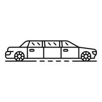 limousine bil ikon, översikt stil vektor
