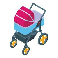 Neugeborene Kinderwagen-Ikone, isometrischer Stil vektor