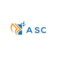 asc kreditera reparera bokföring logotyp design på vit bakgrund. asc kreativ initialer tillväxt Graf brev logotyp begrepp. asc företag finansiera logotyp design. vektor