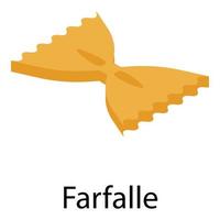 Farfalle-Pasta-Symbol, isometrischer Stil vektor