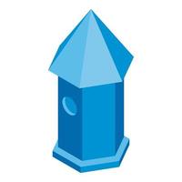 bunte blaue Vogelhaus-Ikone, isometrischer Stil vektor