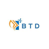 btd-kreditreparatur-buchhaltungslogodesign auf weißem hintergrund. btd kreative initialen wachstumsdiagramm brief logo konzept. BTD Business Finance Logo-Design. vektor