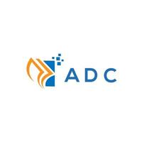 ADC-Kreditreparatur-Buchhaltungslogodesign auf weißem Hintergrund. adc kreative initialen wachstumsdiagramm brief logo konzept. ADC Business Finance Logo-Design. vektor