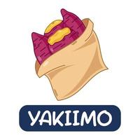 Cartoon Yakiimo, japanischer Lebensmittelvektor isoliert auf weißem Hintergrund vektor
