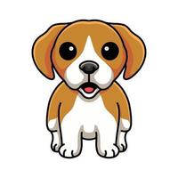 niedlicher kleiner Beagle-Hundecartoon vektor