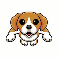 niedlicher kleiner beagle-hundekarikaturspringen vektor