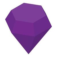 violett ädelsten ikon, isometrisk stil vektor