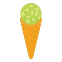 grön kalk is grädde ikon, isometrisk stil vektor