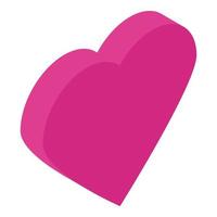 rosa hjärta ikon, isometrisk stil vektor