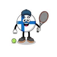 Finnland Illustration als Tennisspieler vektor
