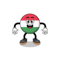 Ungarn-Flaggenkarikatur mit überraschter Geste vektor