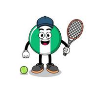 Nigeria-Flaggenillustration als Tennisspieler vektor