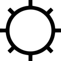 Sonnensymbol auf weißem Hintergrund, Illustration des Sonnensymbolsymbols in Schwarz auf weißem Hintergrund vektor