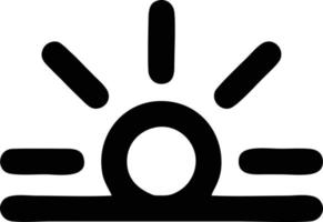 Sonnensymbol auf weißem Hintergrund, Illustration des Sonnensymbolsymbols in Schwarz auf weißem Hintergrund vektor