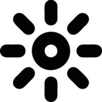 Sonnensymbol auf weißem Hintergrund, Illustration des Sonnensymbolsymbols in Schwarz auf weißem Hintergrund vektor