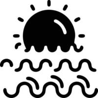 Sonnensymbol auf weißem Hintergrund, Illustration des Sonnensymbolsymbols in Schwarz auf weißem Hintergrund vektor