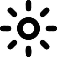 Sonnensymbol auf weißem Hintergrund, Illustration des Sonnensymbolsymbols in Schwarz auf weißem Hintergrund vektor