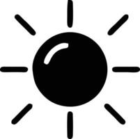 Sonnensymbol auf weißem Hintergrund, Illustration des Sonnensymbolsymbols in Schwarz auf weißem Hintergrund vektor